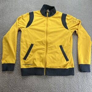 Men's Under Armour Full‎ Zip Sweatshirt Yellow Navy Large READ